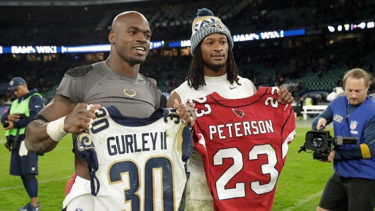 Jersey swapping has become a thing at the end of NFL games - Los ...
